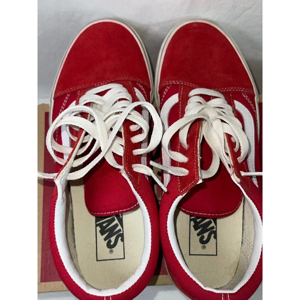 Vans Men's Old Skool Red Dahlia Low Top Skate Shoes Size 8